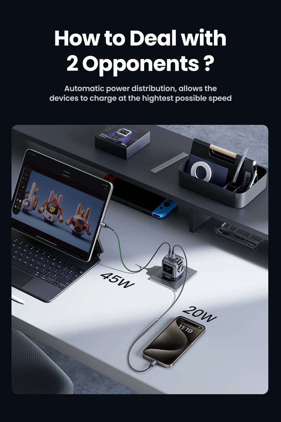 PD Charger - 65W GaN Fast Charger — Uno Robot Edition